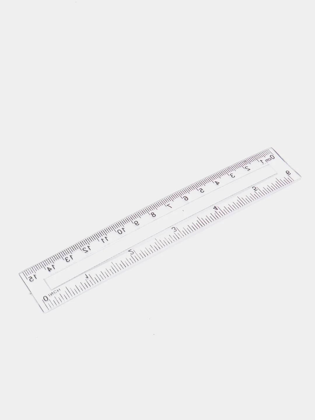Линейка пластиковая, 15 см, 20см, 2 шкалы см/дюйм, прозрачная