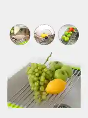 Зеленый металлическая сетка для сушки на раковину