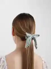 Зеленый заколка для волос, резинка, бант