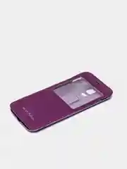 Фиолетовый чехол книжка Samsung Galaxy S5 Mini, Самсунг Галакси С5 Мини с окошком