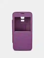 Фиолетовый чехол книжка Samsung Galaxy S5 Mini, Самсунг Галакси С5 Мини с окошком