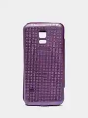 Фиолетовый чехол книжка Samsung Galaxy S5 Mini, Самсунг Галакси С5 Мини с окошком
