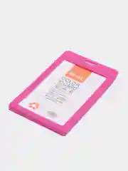 Розовый бейдж вертикальный