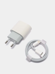 Быстрая зарядка для iPhone 20W, блок питания Apple Type-C 20W + кабель Type-C/Lighning