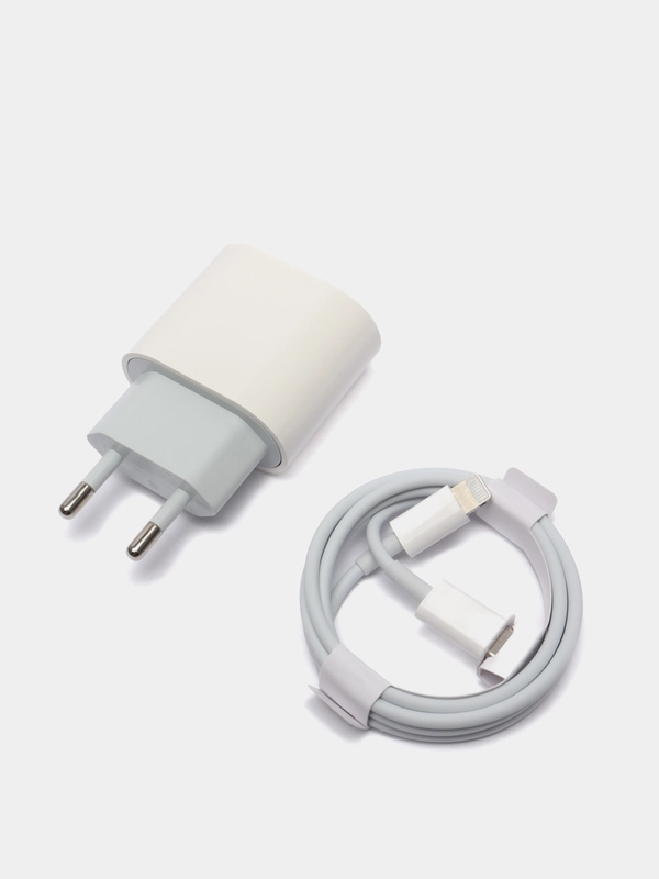 Быстрая зарядка для iPhone 20W, блок питания Apple Type-C 20W + кабель Type-C/Lighning