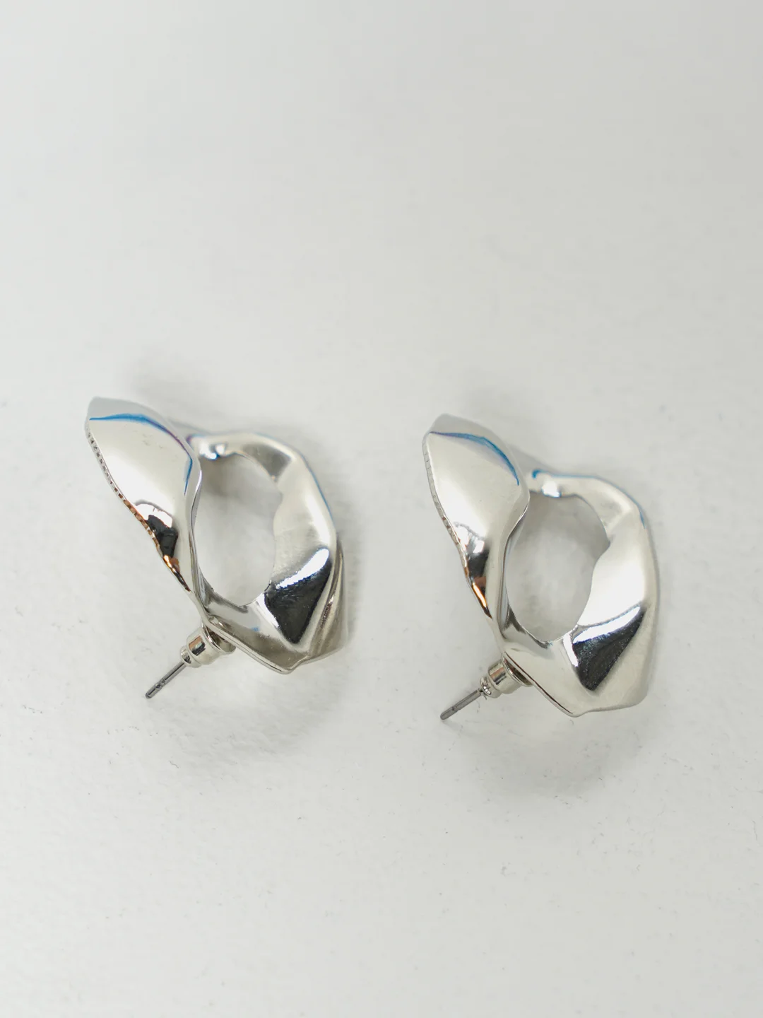 Серьги женские, "Индиго", с мятым эффектом, сережки гвоздики