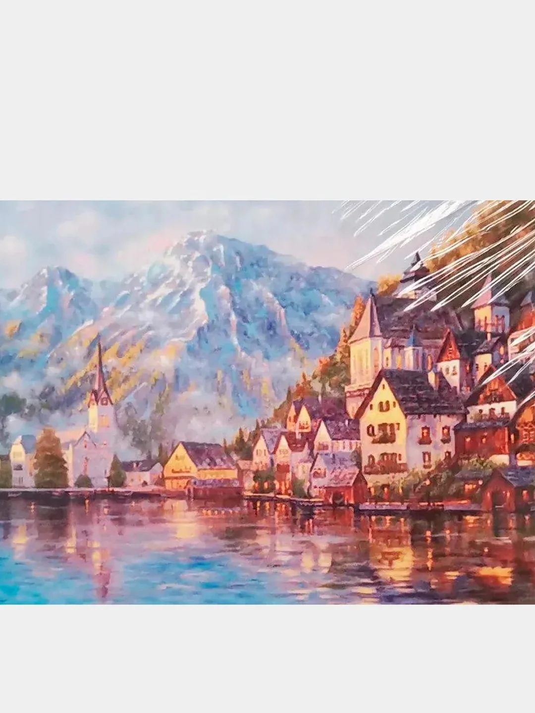 Бежевый алмазная мозаика "Природа" на подрамнике, 40*50 см