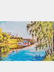 Бордовый алмазная мозаика "Природа" на подрамнике, 40*50 см