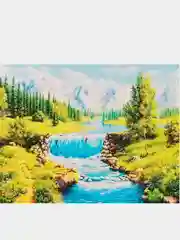 Вишнёвый алмазная мозаика "Природа" на подрамнике, 40*50 см