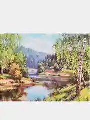 Бронзовый алмазная мозаика "Природа" на подрамнике, 40*50 см
