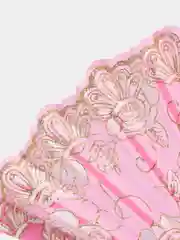 Розовый веер ручной, складной