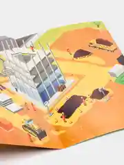 Оранжевый книжка-раскладушка для детей, с многоразовыми наклейками