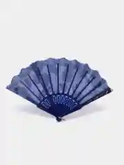 Синий веер ручной, складной