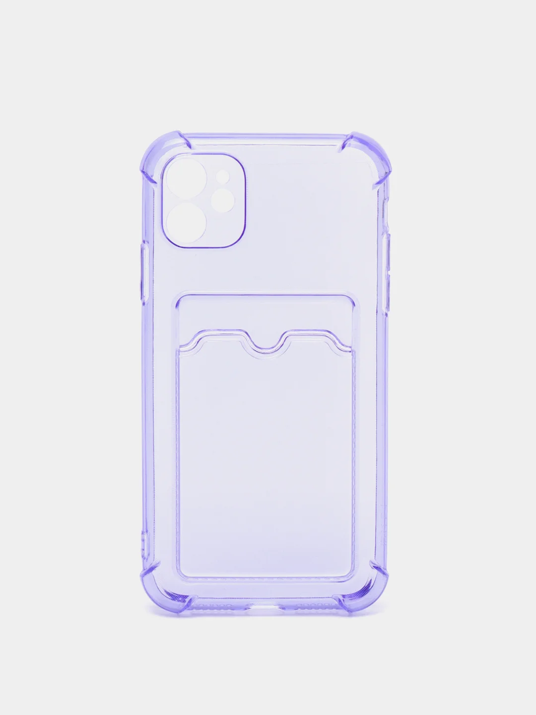 Фиолетовый чехол с  карманом для карт для Iphone 11, противоударный, силиконовый