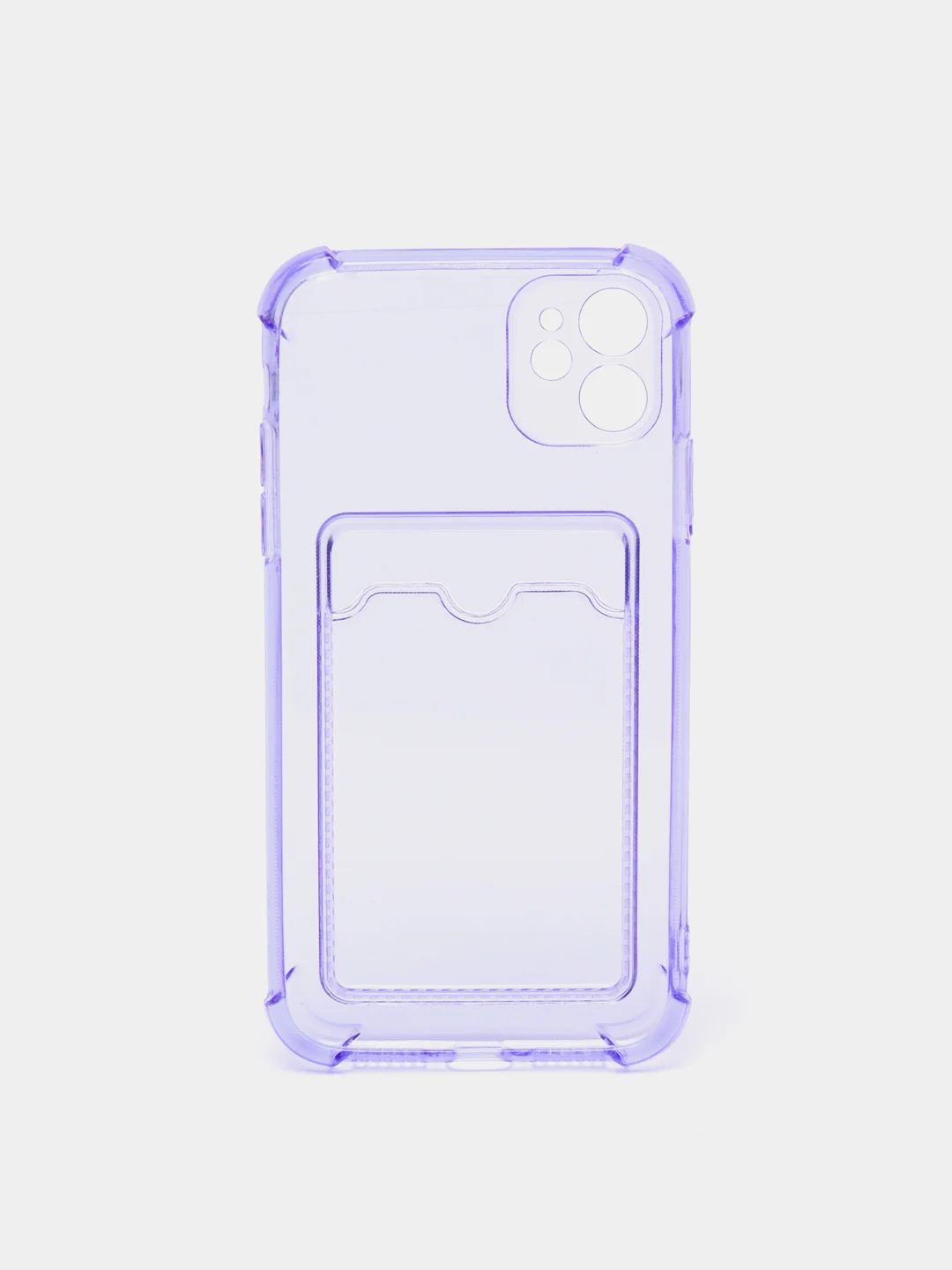 Фиолетовый чехол с  карманом для карт для Iphone 11, противоударный, силиконовый
