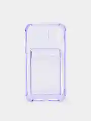 Фиолетовый чехол с  карманом для карт для Iphone 11, противоударный, силиконовый
