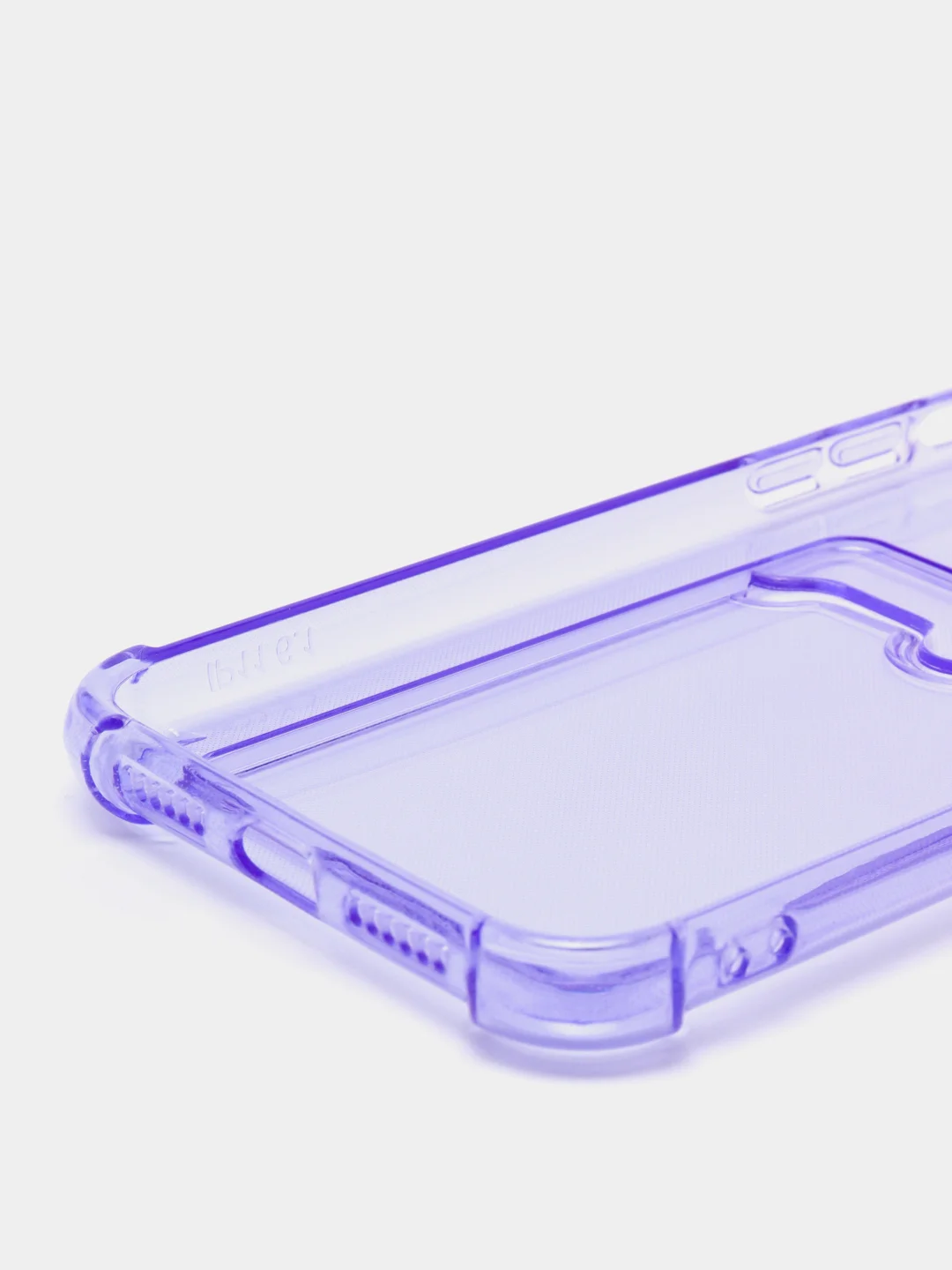 Фиолетовый чехол с  карманом для карт для Iphone 11, противоударный, силиконовый