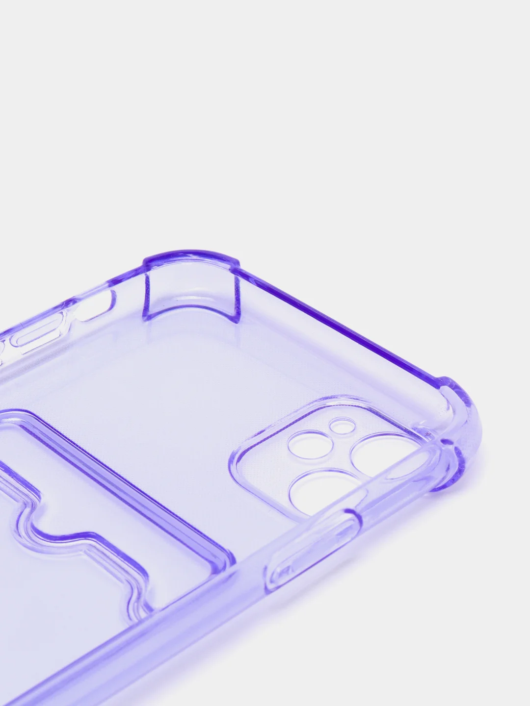 Фиолетовый чехол с  карманом для карт для Iphone 11, противоударный, силиконовый