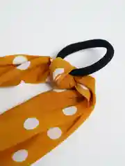 Желтый резинка для волос атласная с платком на бесшовной резинке