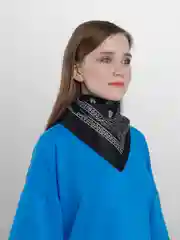 Черный бандана с принтом