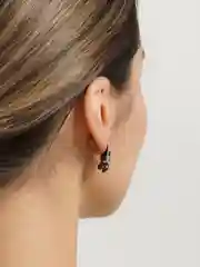 Серьги двухслойные с большим кристаллом внутри Kosma