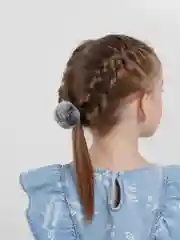 Серый резинка с пушком