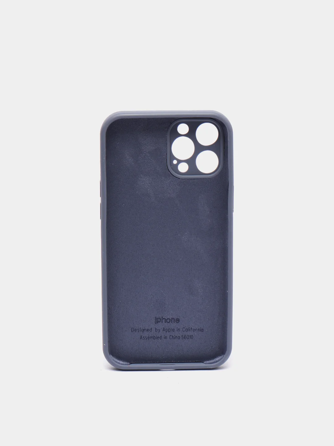 Небесно-голубой чехол Silicone Case для iPhone 12 Pro Max с логотипом закрытый низ