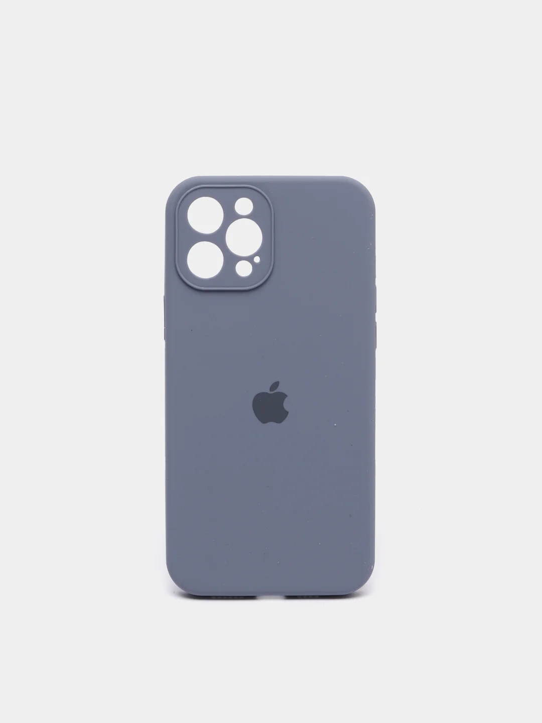 Небесно-голубой чехол Silicone Case для iPhone 12 Pro Max с логотипом закрытый низ