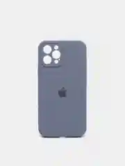 Небесно-голубой чехол Silicone Case для iPhone 12 Pro Max с логотипом закрытый низ