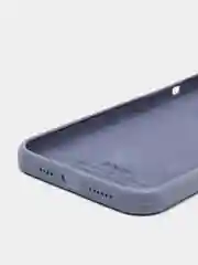 Небесно-голубой чехол Silicone Case для iPhone 12 Pro Max с логотипом закрытый низ