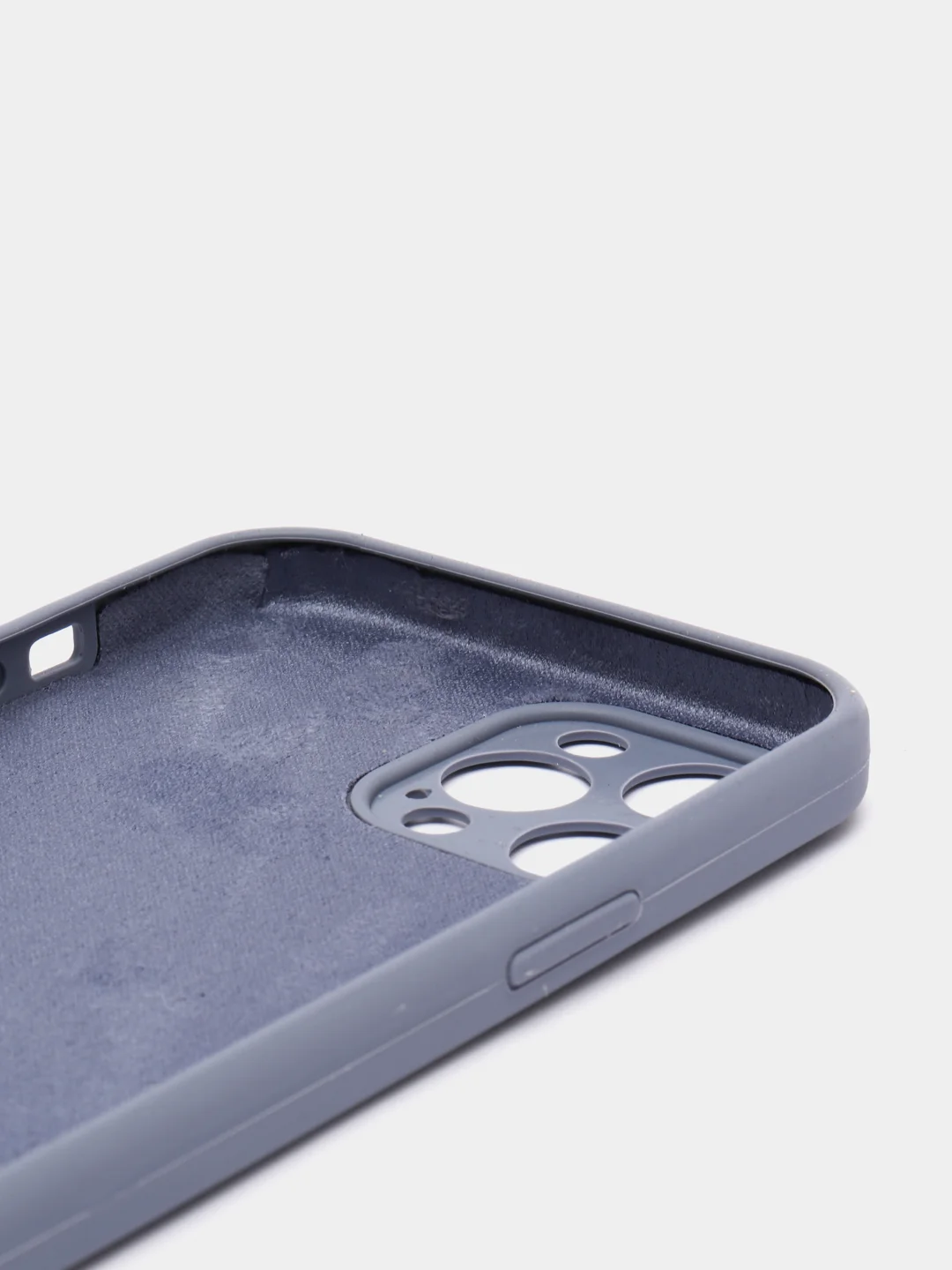 Небесно-голубой чехол Silicone Case для iPhone 12 Pro Max с логотипом закрытый низ