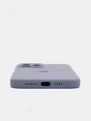 Небесно-голубой чехол Silicone Case для iPhone 12 Pro Max с логотипом закрытый низ
