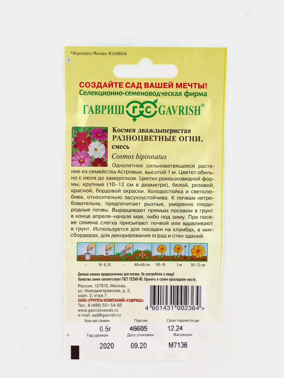 Серый семена. Космос (Космея) Разноцветные огни, смесь, цветы садовые
