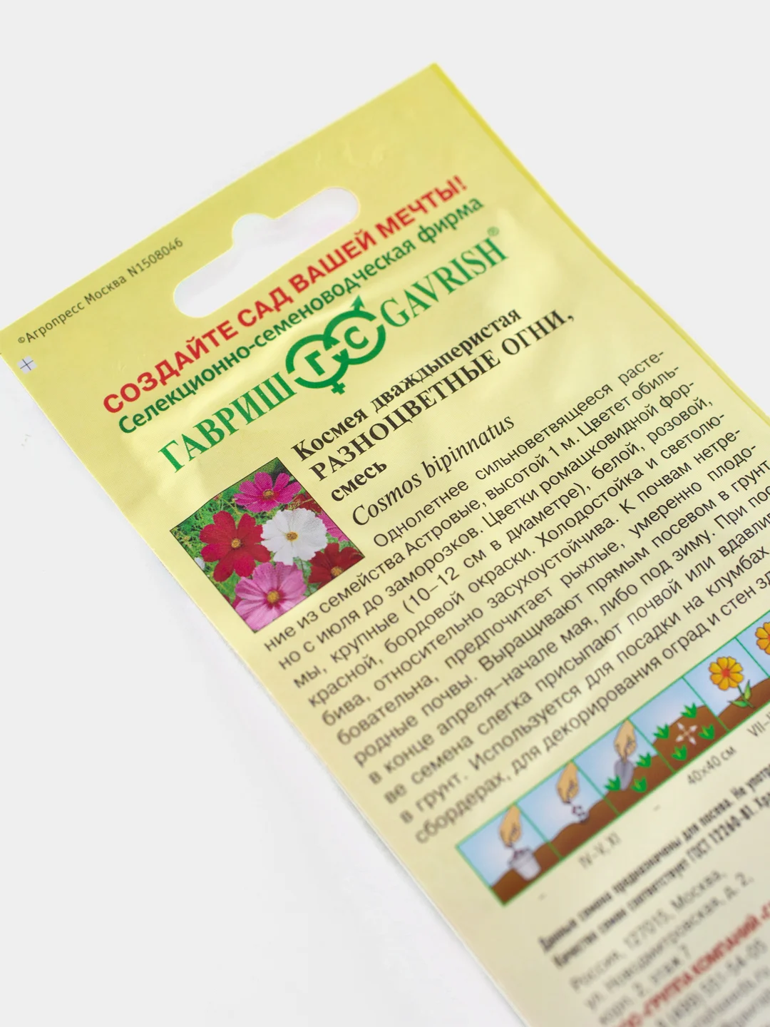 Серый семена. Космос (Космея) Разноцветные огни, смесь, цветы садовые