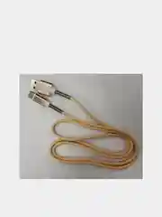 Бежевый кабель Lightning iPhone,Type-C и Micro-USB для быстрой зарядки и передачи данных 1 метр