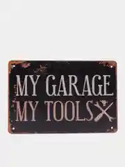 Алый винтажные жестяные таблички "Garage"