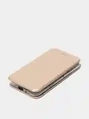 Золотой чехол-книжка на Samsung Galaxy J1 2016 (J120), Самсунг Галакси Джи1 2016 (Джи120)
