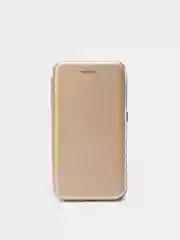 Золотой чехол-книжка на Samsung Galaxy J1 2016 (J120), Самсунг Галакси Джи1 2016 (Джи120)