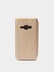 Золотой чехол-книжка на Samsung Galaxy J1 2016 (J120), Самсунг Галакси Джи1 2016 (Джи120)