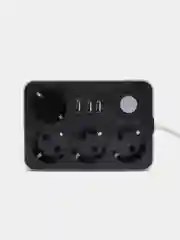 Черный удлинитель с USB разъемами фильтр сетевой