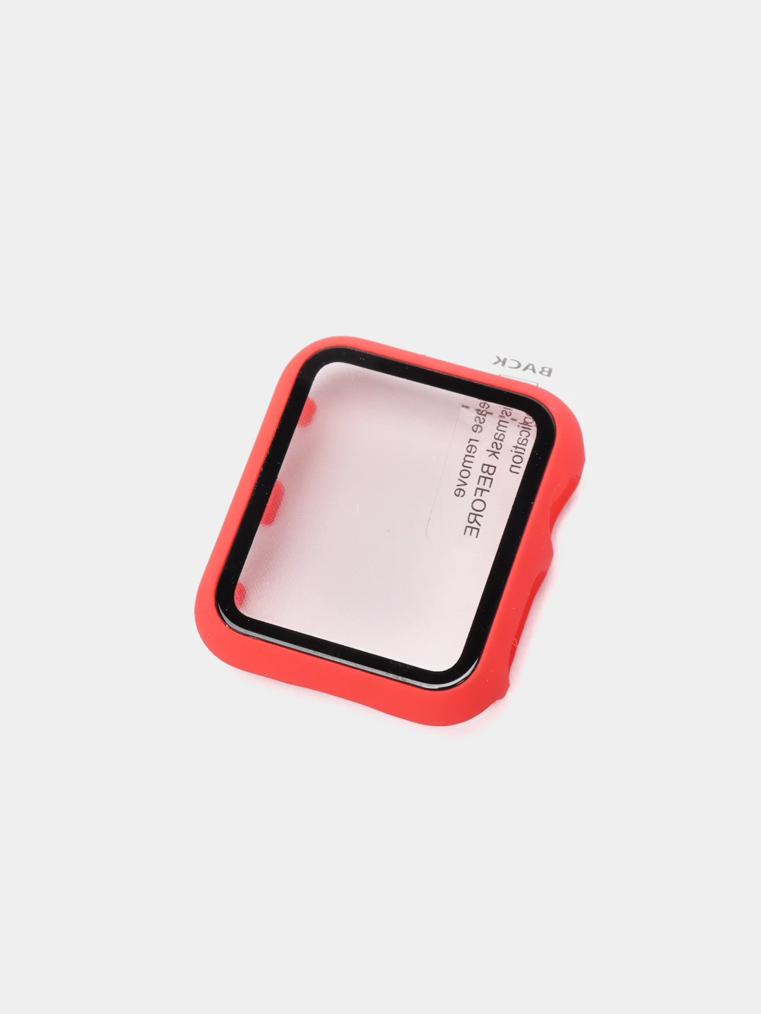 Красный бампер накладка чехол на корпус часов со стеклом Apple Watch (Эпл вотч) 38 mm