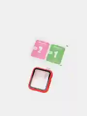 Красный бампер накладка чехол на корпус часов со стеклом Apple Watch (Эпл вотч) 38 mm