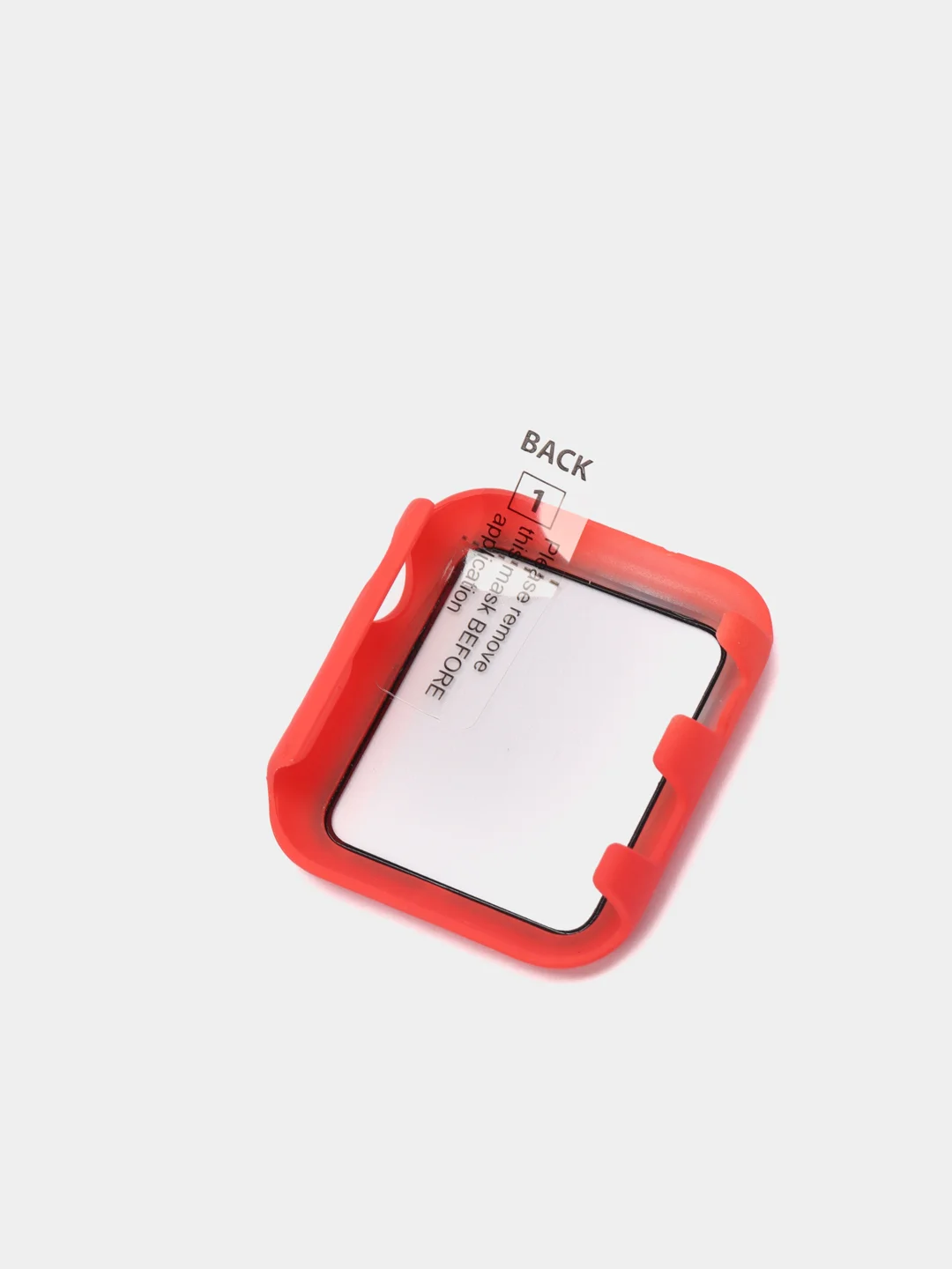 Красный бампер накладка чехол на корпус часов со стеклом Apple Watch (Эпл вотч) 38 mm