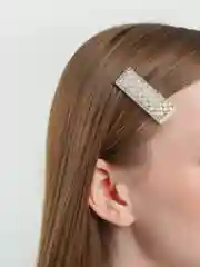Заколка -зажим для волос с жемчугами "Клик-клак", 2 штуки