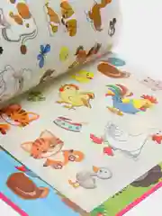 Белый книга "Развивающие многоразовые наклейки". Наклейки детские