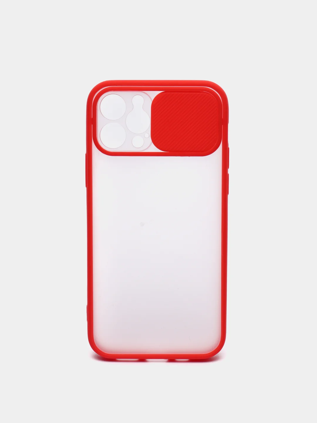 Красный чехол с защитой камеры для iPhone 12 / 12 PRO (Матовый Чехол)