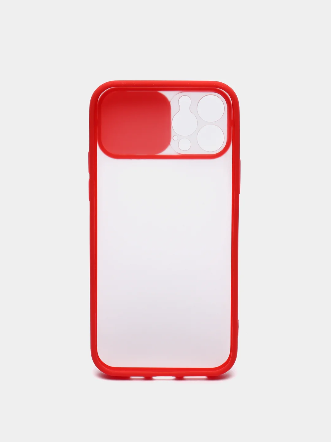 Красный чехол с защитой камеры для iPhone 12 / 12 PRO (Матовый Чехол)