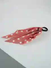 Коралловый резинка для волос атласная с платком на бесшовной резинке