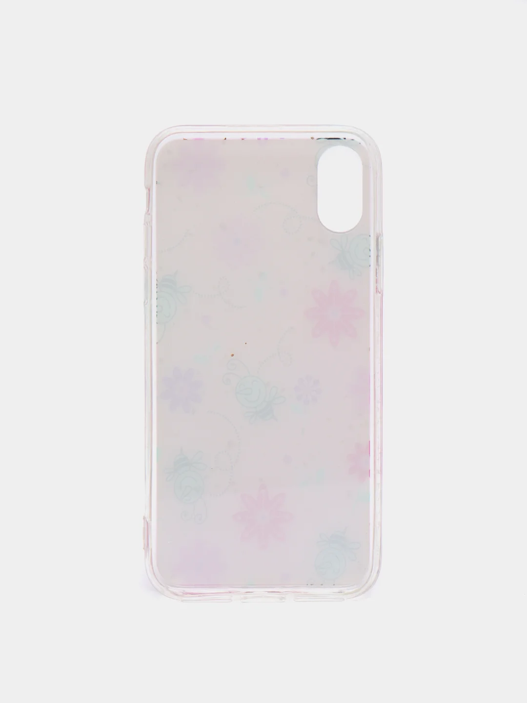 Чехол c принтом и блестками iPhone X
