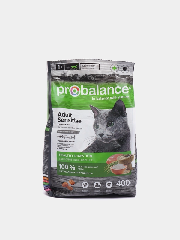 Сухой корм для кошек ProBalance Sensitive, с курицей, с рисом, 400 г